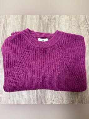 BP by Nordstrom’s Women's Cropped Knit Sweater in Purple/Dark Magenta (Small)